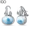 Competitive price larimar small silver 925 stud earrings china larimar post -hanging earring