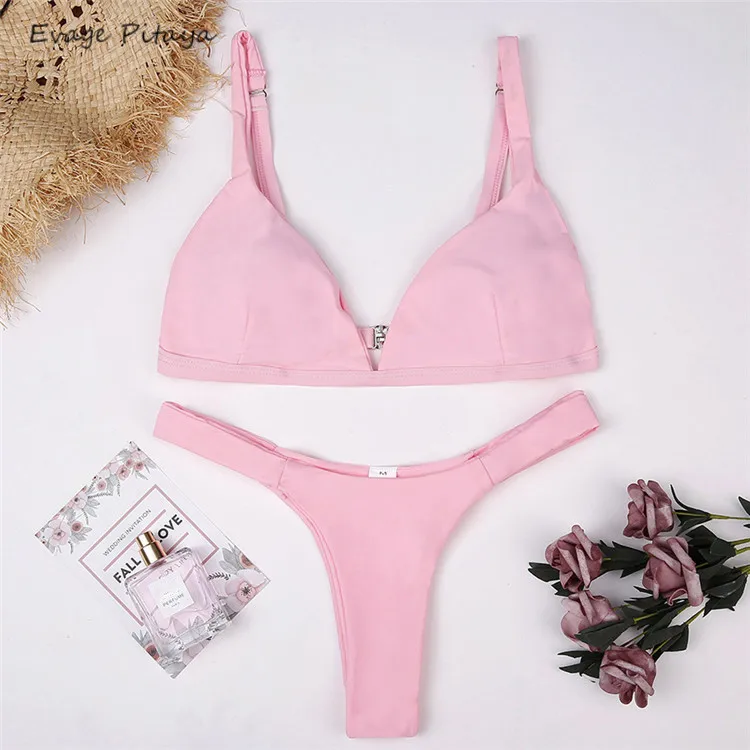 

Supplier customize 2018 New arrival instagram Amazon in stock pink brazilian swimsuit, As picture