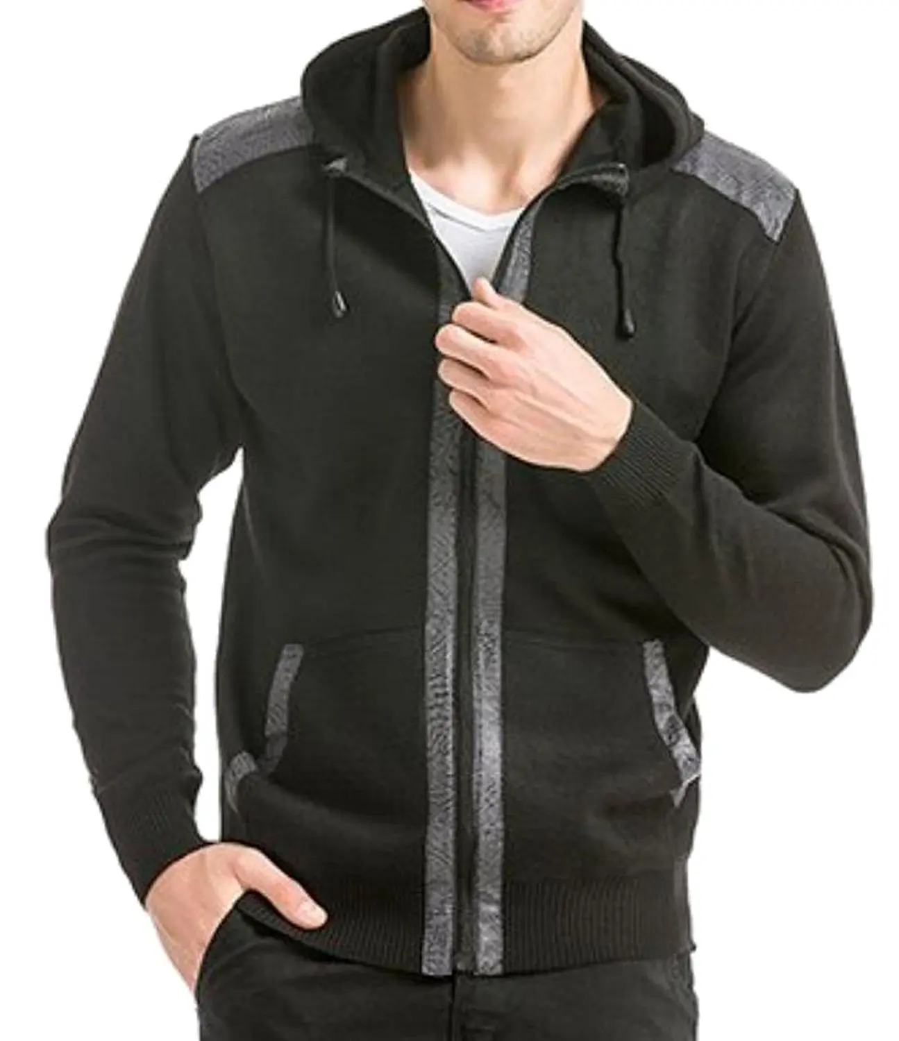 mens black zipper cardigan