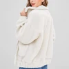 The new autumn/winter long sleeve zip-up plush jacket with pockets for women in solid colors