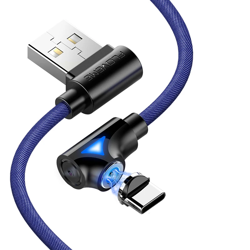 

FLOVEME Free Shipping For IPHONE LED 90 degree micro USB 3.1 charging usb cable