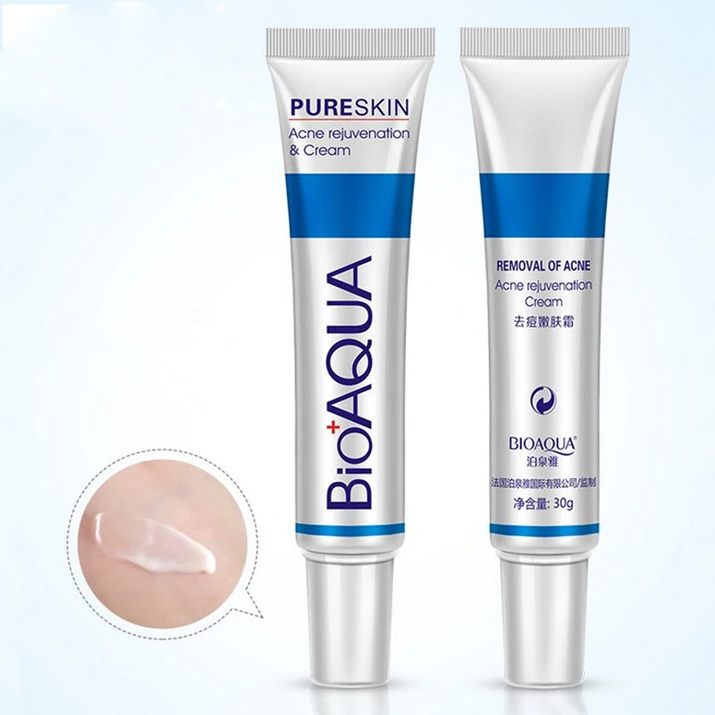 

Bioaqua Best Face Anti Acne Treatment Oil Control Whitening Moisturizing Pores Deep Scar Remover Cream, White