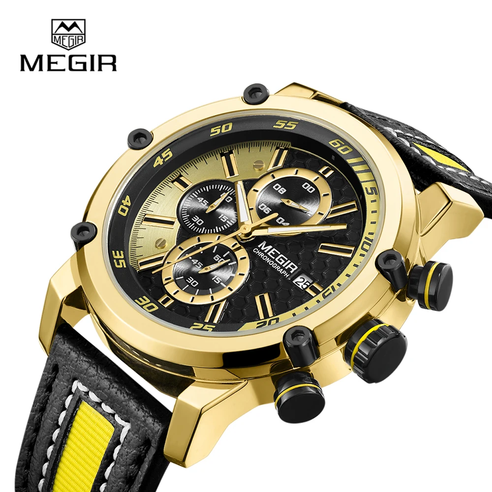 

Megir 2079 High Quality Quartz Stainless Steel Back Wrist Watches Men Chronograph Fashion Watch