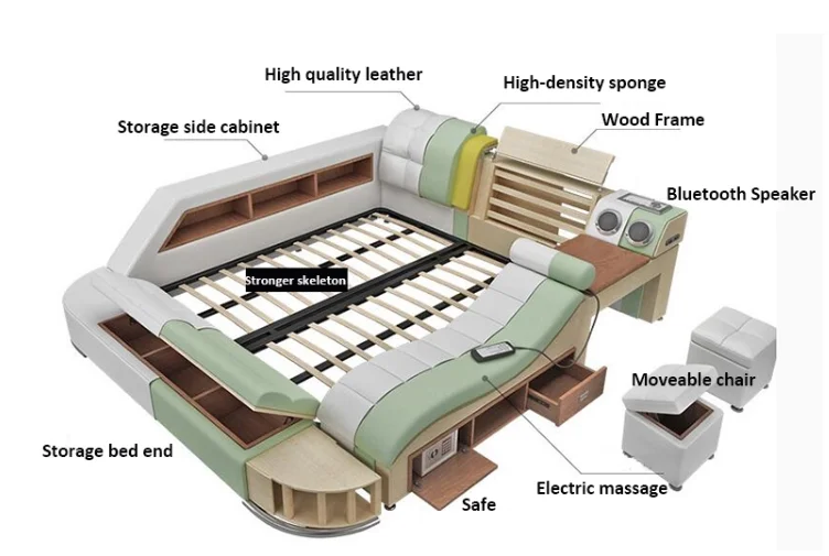 Bedroom furniture/multifunctional bed Modern massager bed