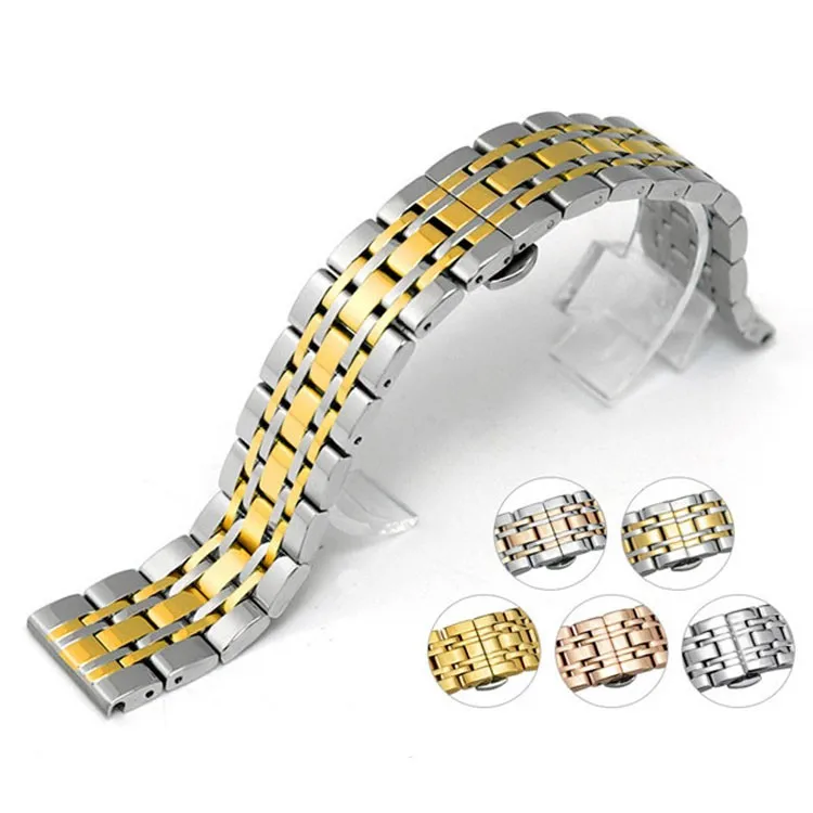 Good Quality Between Gold Two Tones Custom Butterfly Lock Metal Wrist