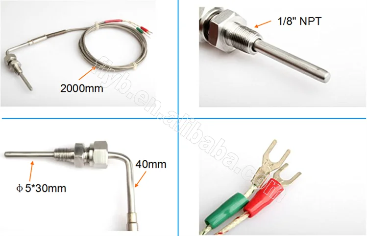 Typ K Thermoelement EGT Temperatursensor – 1/8″ NPT, 80 Mm Sonde, 5 Mm Durchmesser, Freiliegende Spitze, 1 M Kabel – Für Abgasmessung & Temperaturregler