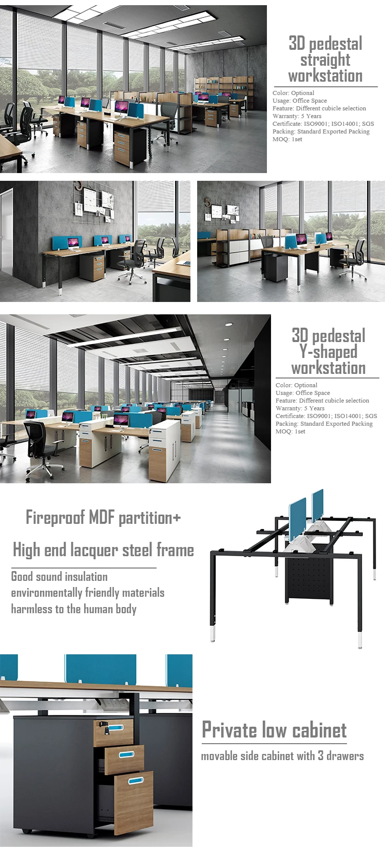 Standing workstation luxury office furniture office desk