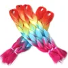 24" 100g Ombre Rainbow Color Jumbo Braiding Synthetic Hair Extensions For Dreadlocks Crochet braids