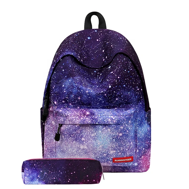 

Custom Logo Unisex Student Boy Girl Large Capacity Stars School Backpack Bag with Pencil Case