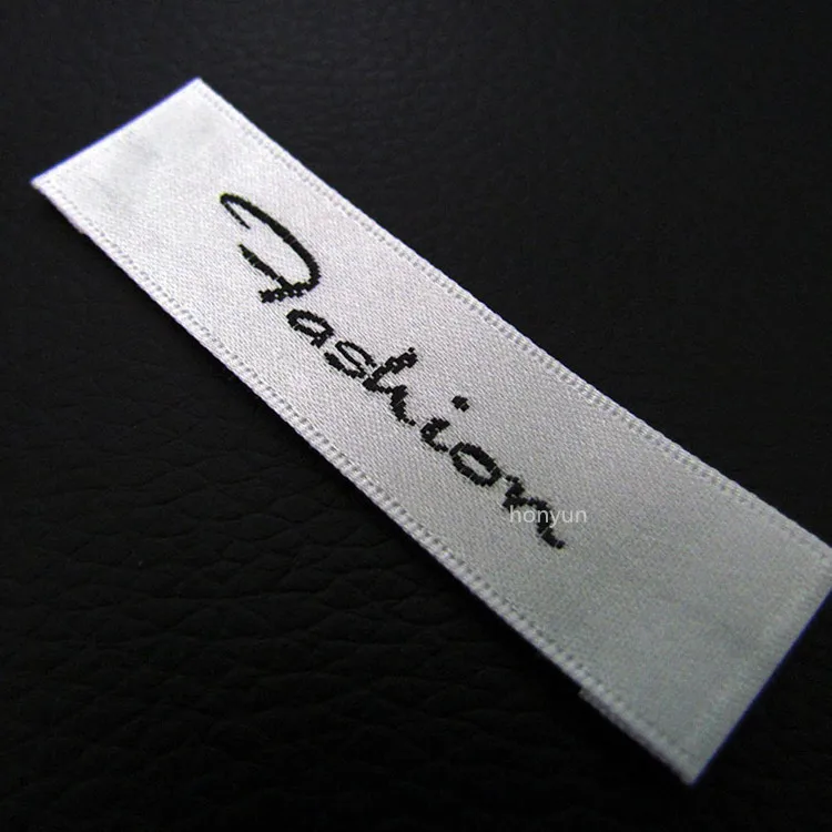 White Satin Label Garment Damask Woven Back Neck Label - Buy Back Neck ...