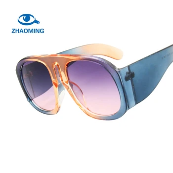 oversized black round sunglasses