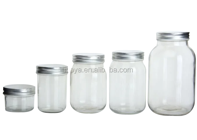 8 oz Flint Glass Mason Jelly Jar w/ 70-450 Finish - Wholesale