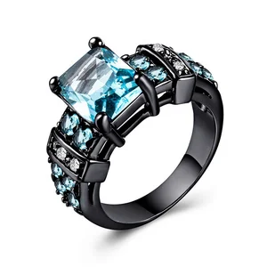 Caoshi Newest Mens Style Ring Gold Black For Women Black Gold Engagement Ring
