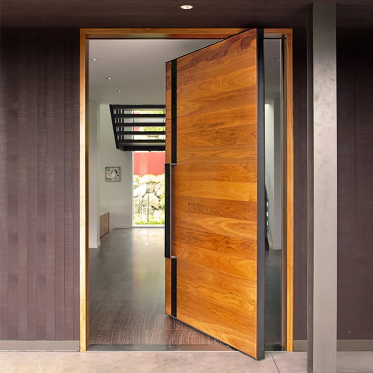 Prettywood Modern House Exterior Main Entrance Frameless Wooden Front