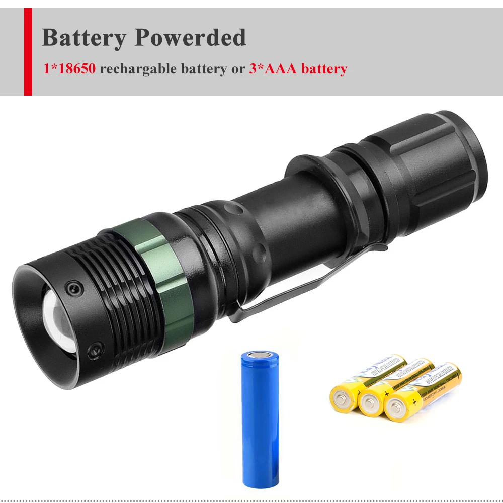 Powerful XPE Led Tactical Flashlights 18650 Rechargeable Flashlights Torches for Camping Rechargeable Battery Aluminum Alloy 10 details