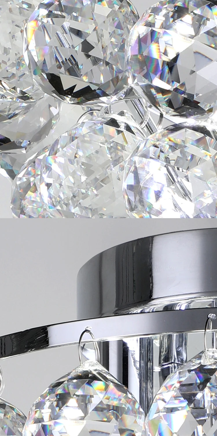 Indoor Lighting unique crystal grapes bead ball clear chandelier lighting pendant ceiling light