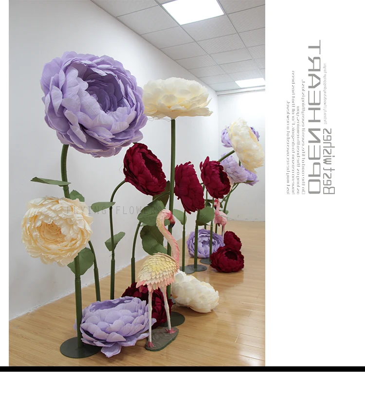 New Hot Sale Giant Standing Crepe Paper Flowers For Wedding Festive