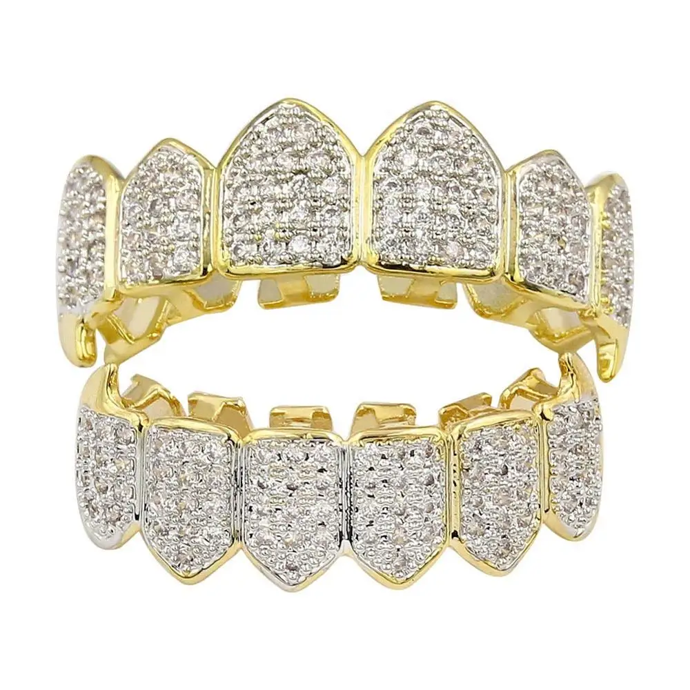 

Iced out bling bling diamond grillz grills teeth grillz