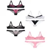 OEM wholesale ladies sexy fancy net transparent bra panty set women images underwear Strapless lace bra sets
