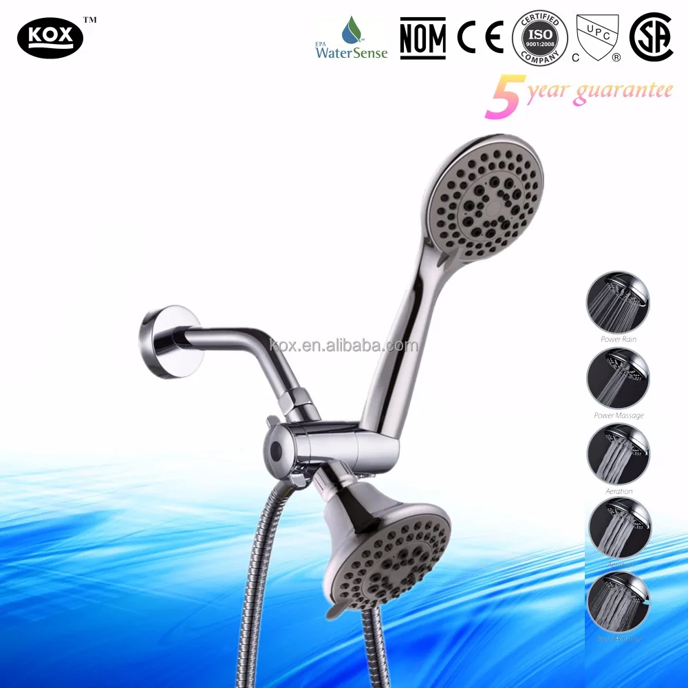 Rainfall Shower 24 Setting Chrome Handheld Dual Head Massager Bathroom With Hose