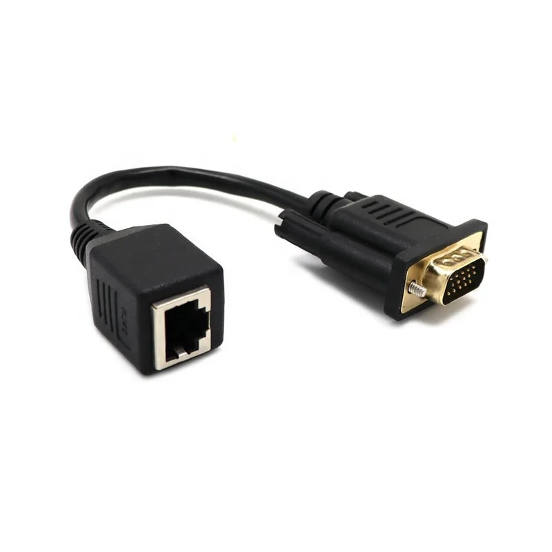 VGA Male to RJ45 Female Adapter VGA Extender Converter over Cat5 Ethnernet Cable