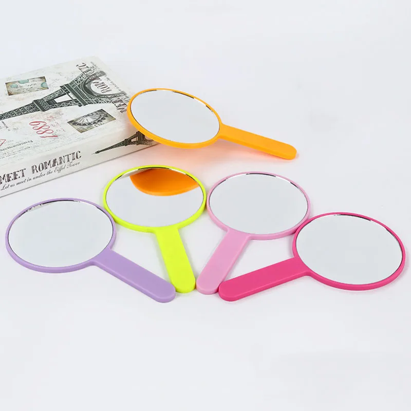

Factory Direct Many Color Round Handheld Makeup Mirror for Lady, Five colors