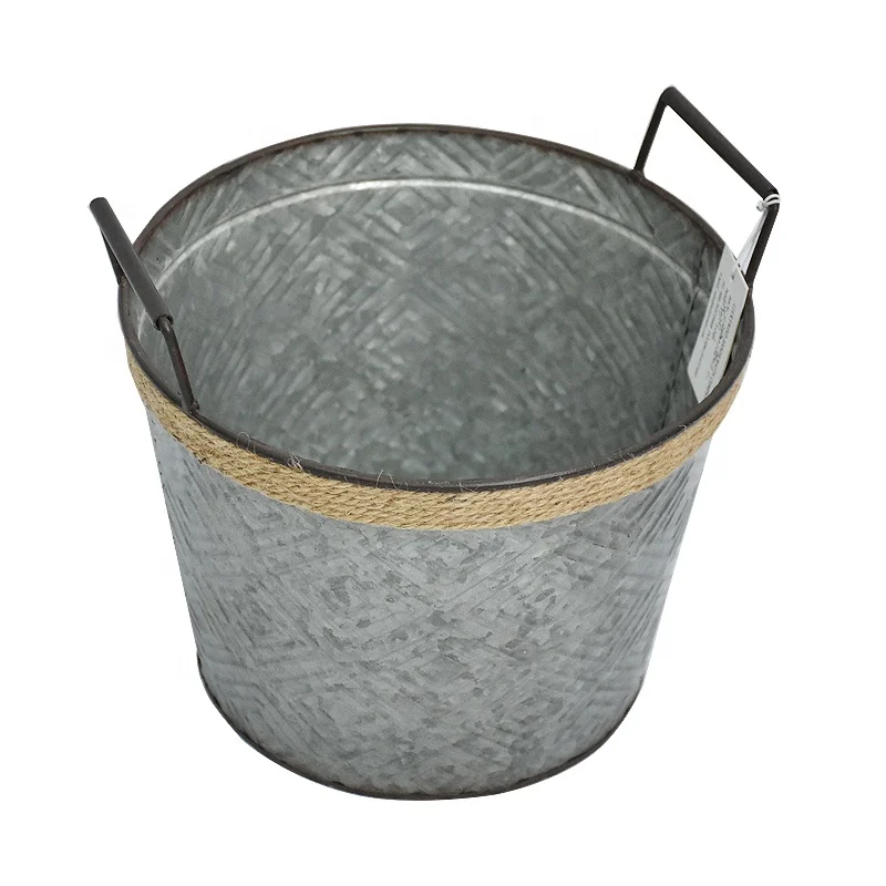 Set 3 Rustic Farmhouse Galvanized Metal Flower Bucket Planters Buy