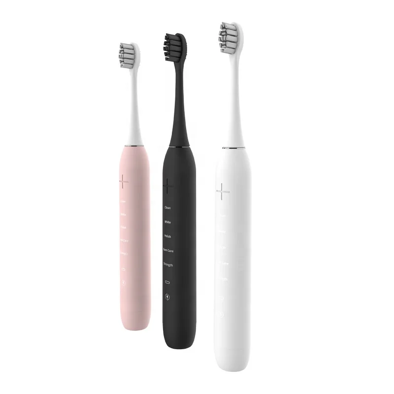 
Waterproof IPX7 Wireless Rechargeable Dupont Brush Black Ultrasonic Electric Toothbrush 