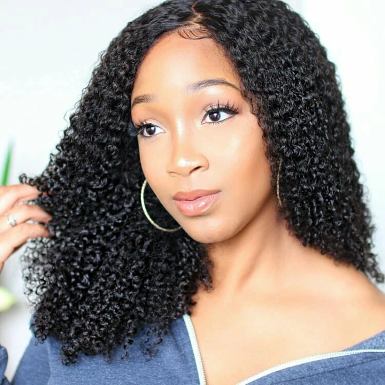 

180% heavy density 360 lace frontal wig natural brazilian remy hair kinky curly hair wig