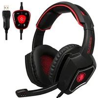 

Sades Spirit Wolf USB 3.5mm Jack Over-Ear Gaming Headset Headphones with Microphone Volume Control LED Lights for PC