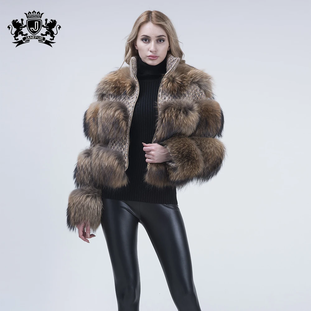 

Wholesale fur coat costom fur jacket long sleeve winter overcoat outwear women real raccoon fur coat, Customized color