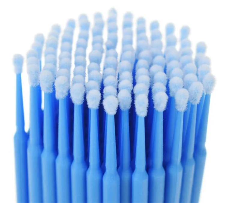 

100Pcs/ Bag Eyelash Extension Micro Swab Mascara Wands Eyelash Cleansing Brushes, Blue;green;white;yellow or customized