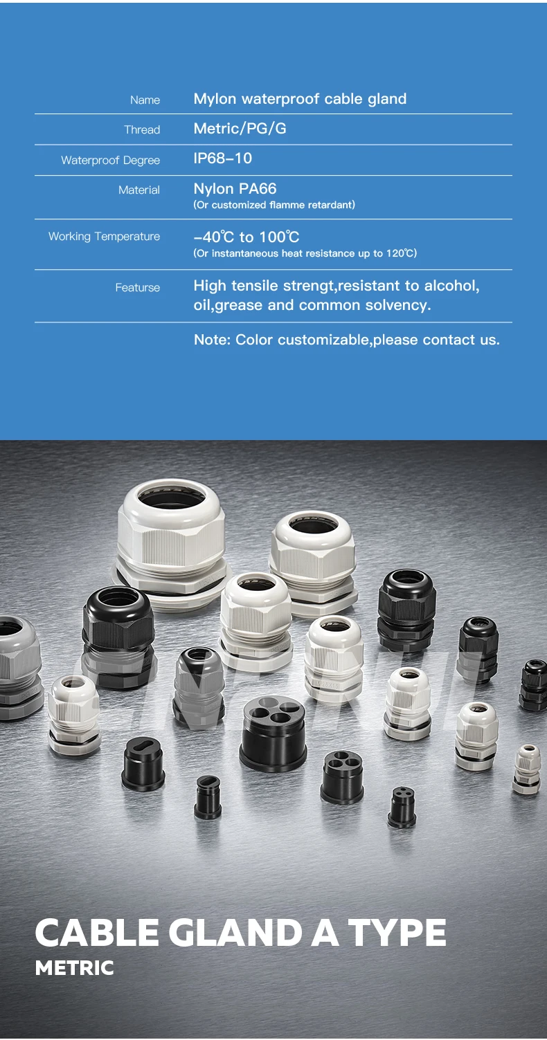 IP68 PP material Fiber Optic m75 cable gland For Closure