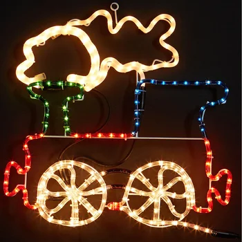 Cheap Price Outdoor Motif Decoration 3d Train Christmas Rope Light