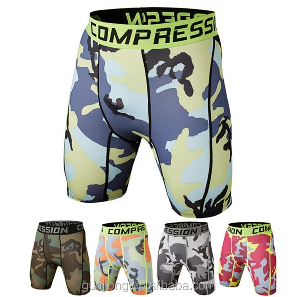 
Man sport tight shorts, camouflage printed sport shorts 