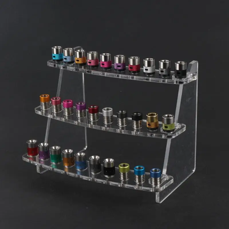 Custom Printing 510 drip tips display holders, cigarette shape acrylic display for 510 drip tip