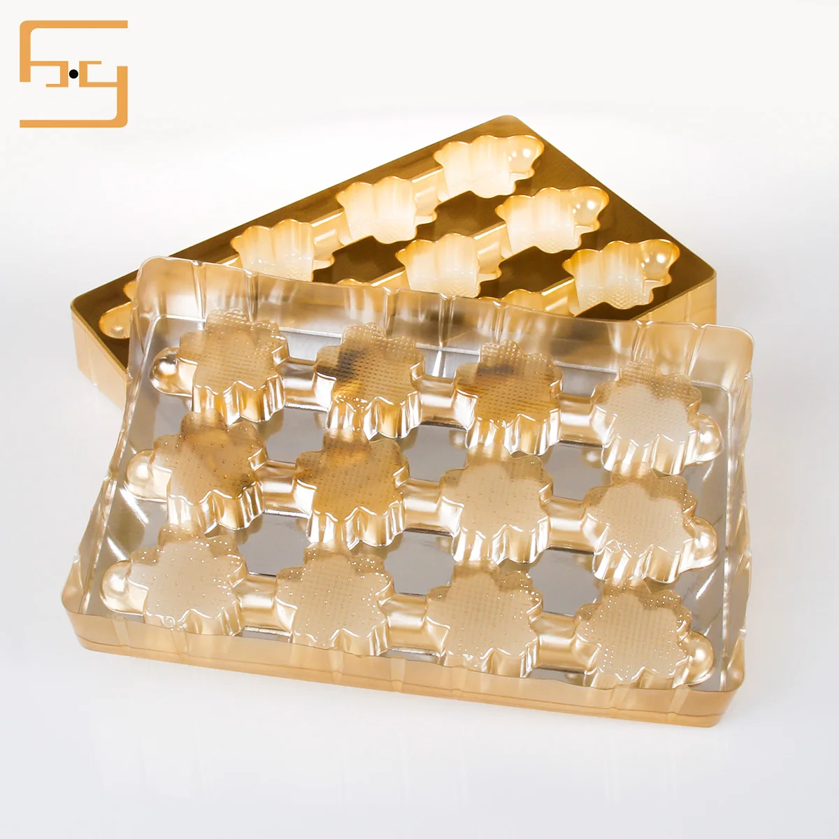 Custom Golden Recyclable Plastic Food Chocolate Packaging Insert Tray Buy High Quality