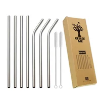 

Smoothie metal tumbler reusable straws set stainless steel gold straws 304 for drinking