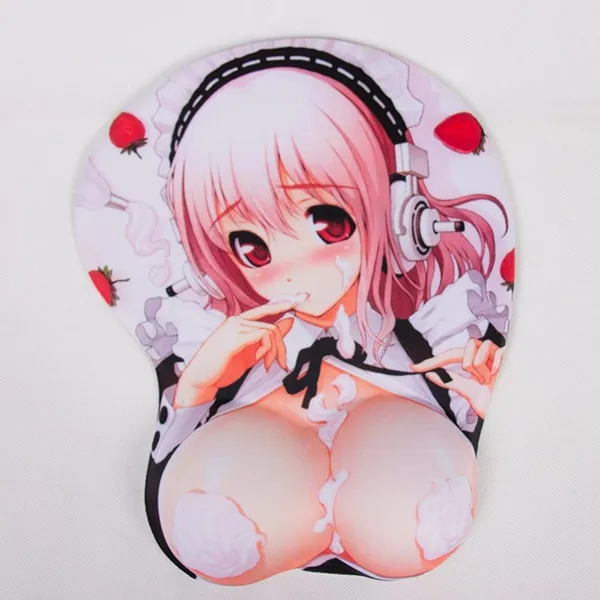 Tigerwings best ergonomic custom oppai silicon gel breast mouse pad for adult with hand rest