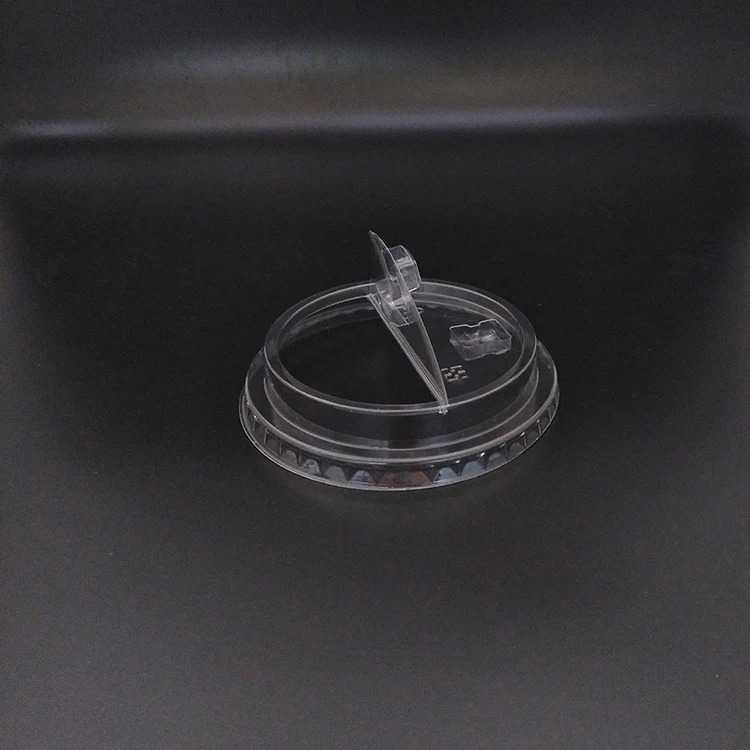98mm Caliber Plastic Disposable Pla Pet Transparent Flat Lid Half Open