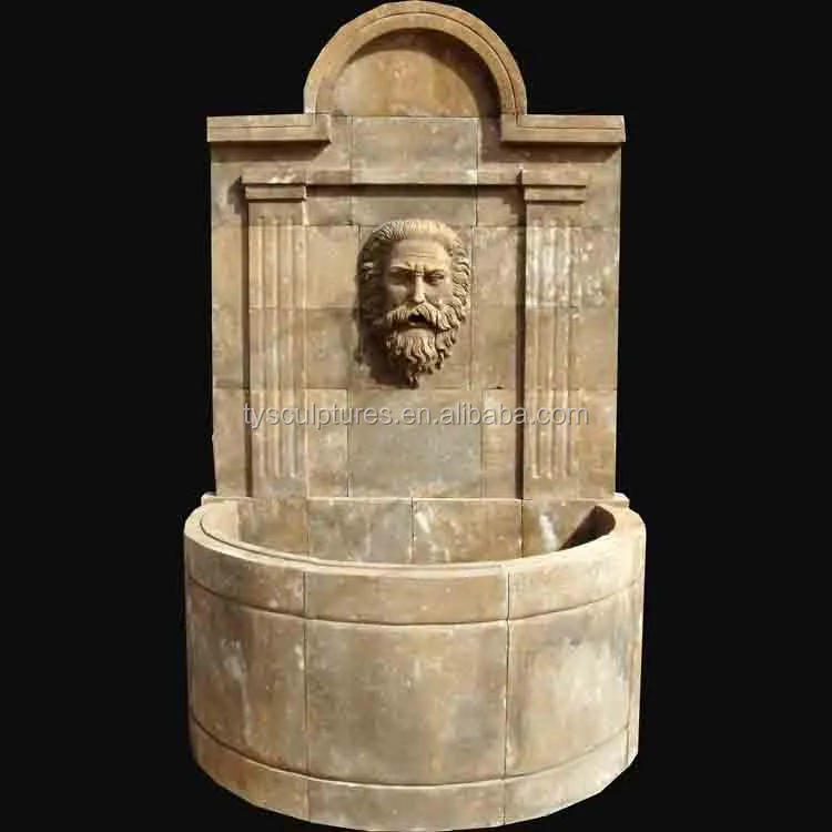 Antique-Finish-Stone Wall-Fountain