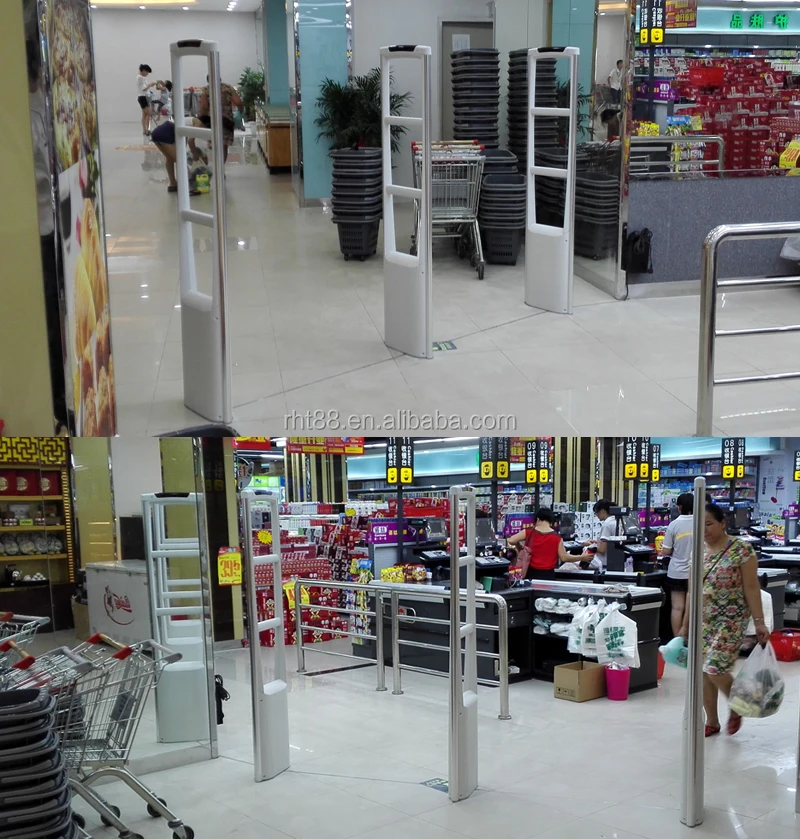 Eas 8.2 Mhz Alarm Rf Antitheft Security Systems Dual Scanner Gate For