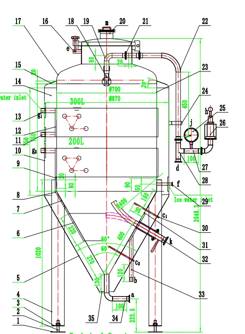 300L beer conical fermenters cooling jacket fermentation tanks brewing system for small pub