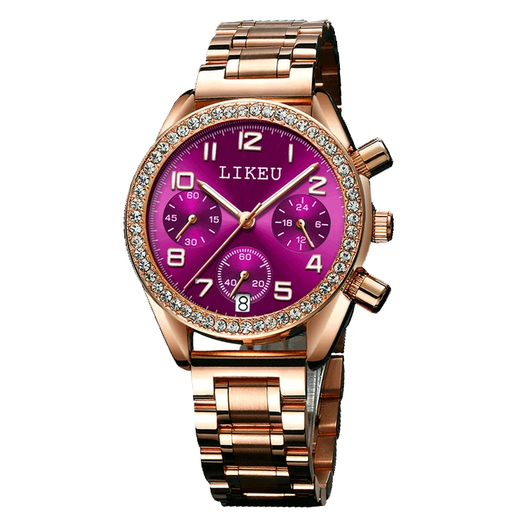 Korean trend style waterproof stainless steel belt ladies wrist watch