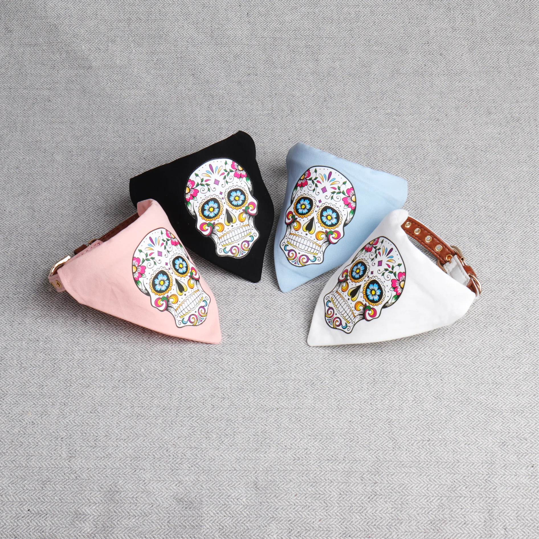 

New design personalized cute flower pattern bandana dog collars, Colorful