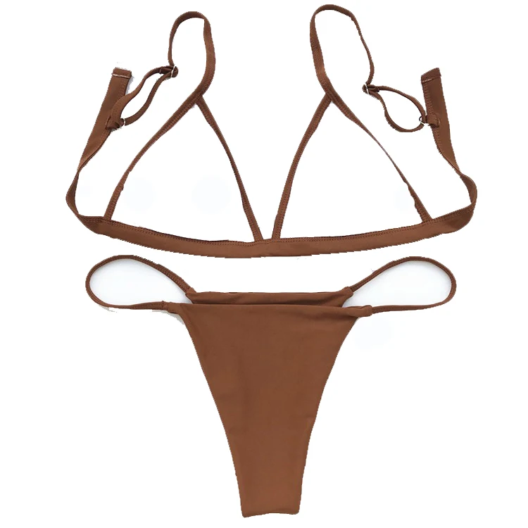 New Design Sexy Girl Photos Brazilian Tiny Bikini Soft Padding Bra Swim