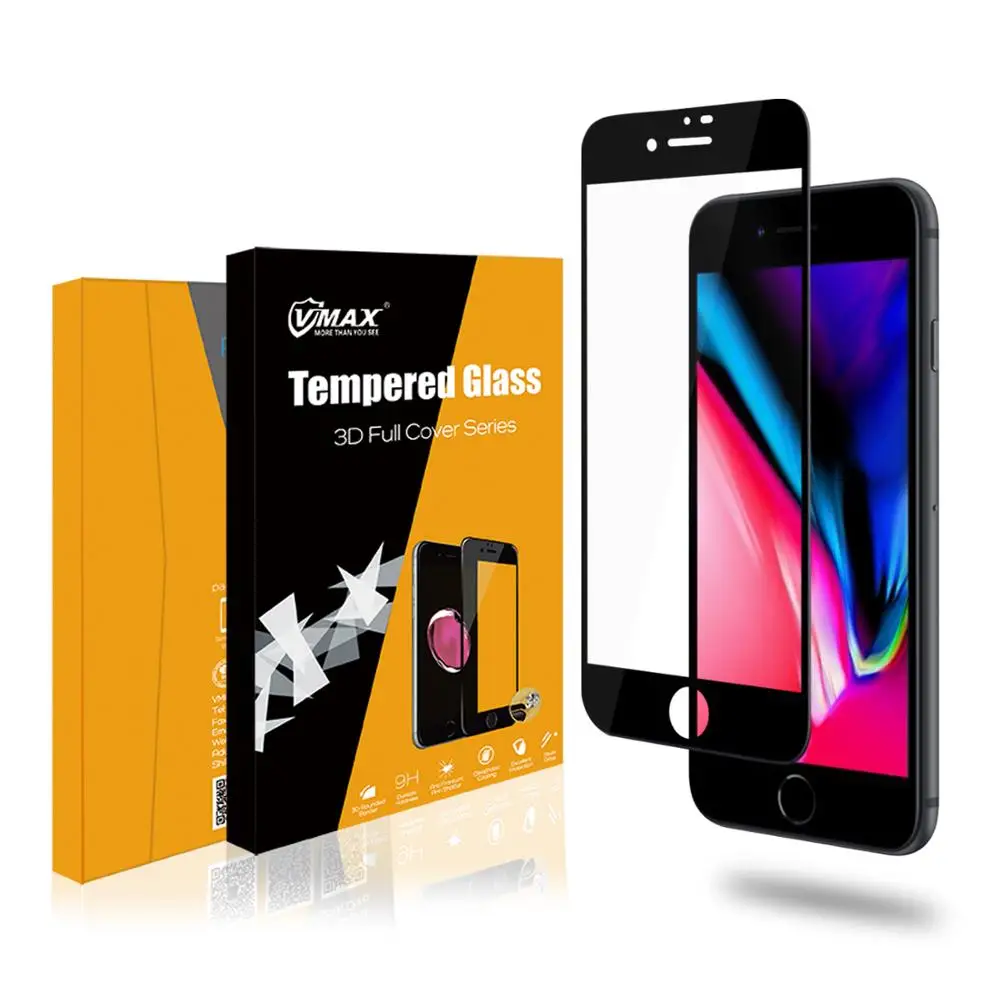 

HD clear full cover 3d 9h 0.33mm anti fingerprint premium tempered glass screen protector for iPhone 8/ 8 Plus