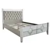 Geometric circular design bed vintage mirrored king bed for bedroom