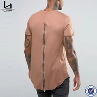 

Clothes men new design fashion high quality clean cotton blank fitted back zip t-shirt