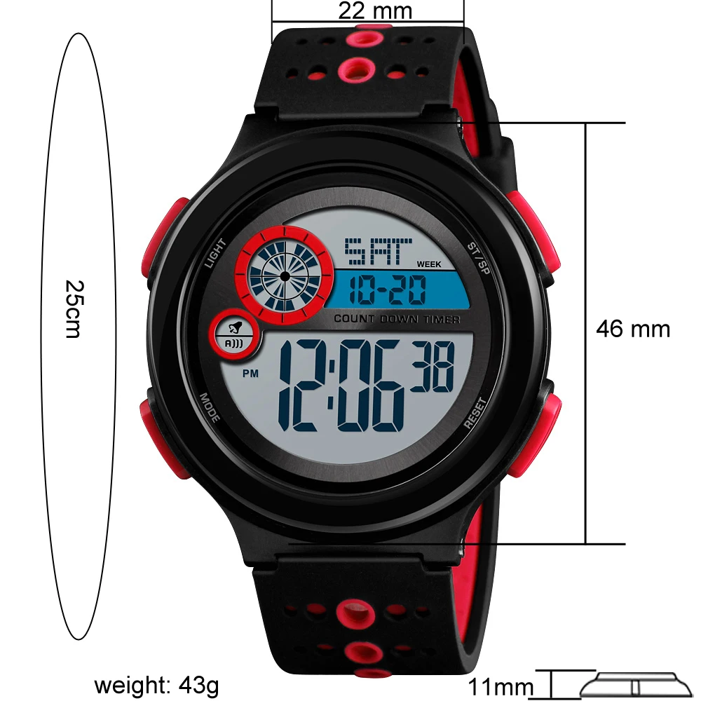 SKMEI 1374 Мужчины цифровые часы движение Многофункциональный Открытый спортивные часы